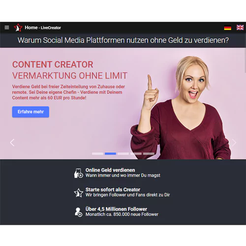 Livecreator, die Social Media Plattform für Adult Content Creators