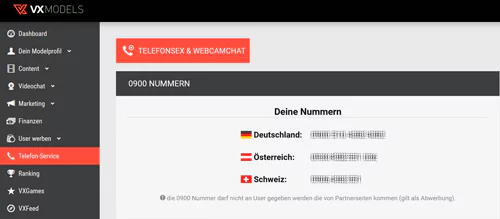 0900er beantragen im VXModel Account & auch nur mit Telefonsex Geld verdienen